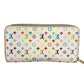 LOUIS VUITTON M60241 Monogram Multicolore Zippy Wallet, Monogram Multicolore Canvas, Women's, White