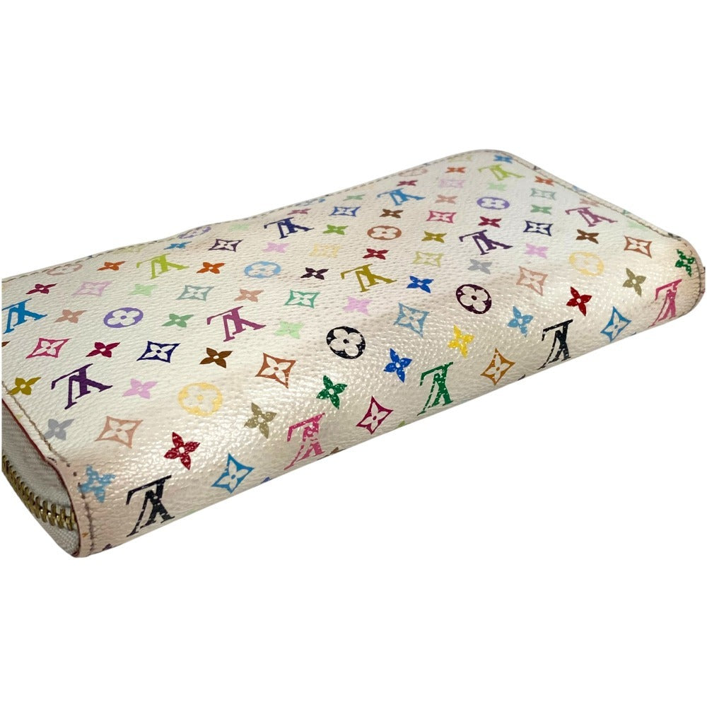 LOUIS VUITTON M60241 Monogram Multicolore Zippy Wallet, Monogram Multicolore Canvas, Women's, White