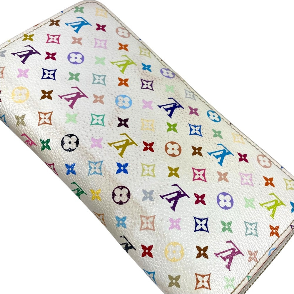 LOUIS VUITTON M60241 Monogram Multicolore Zippy Wallet, Monogram Multicolore Canvas, Women's, White