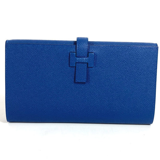 HERMES ニュー・Hパッサン・トゥタンマン Hロゴ ロングウォレット クラッチバッグ カバン 長財布 エプソン ユニセックス ディープブルー ブルー