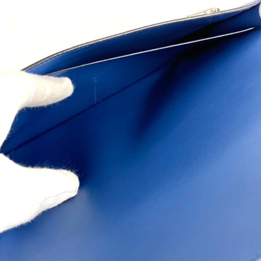 HERMES New H Passant Toutenman H Logo Long Wallet Clutch Bag Bag Long Wallet Epson Unisex Deep Blue