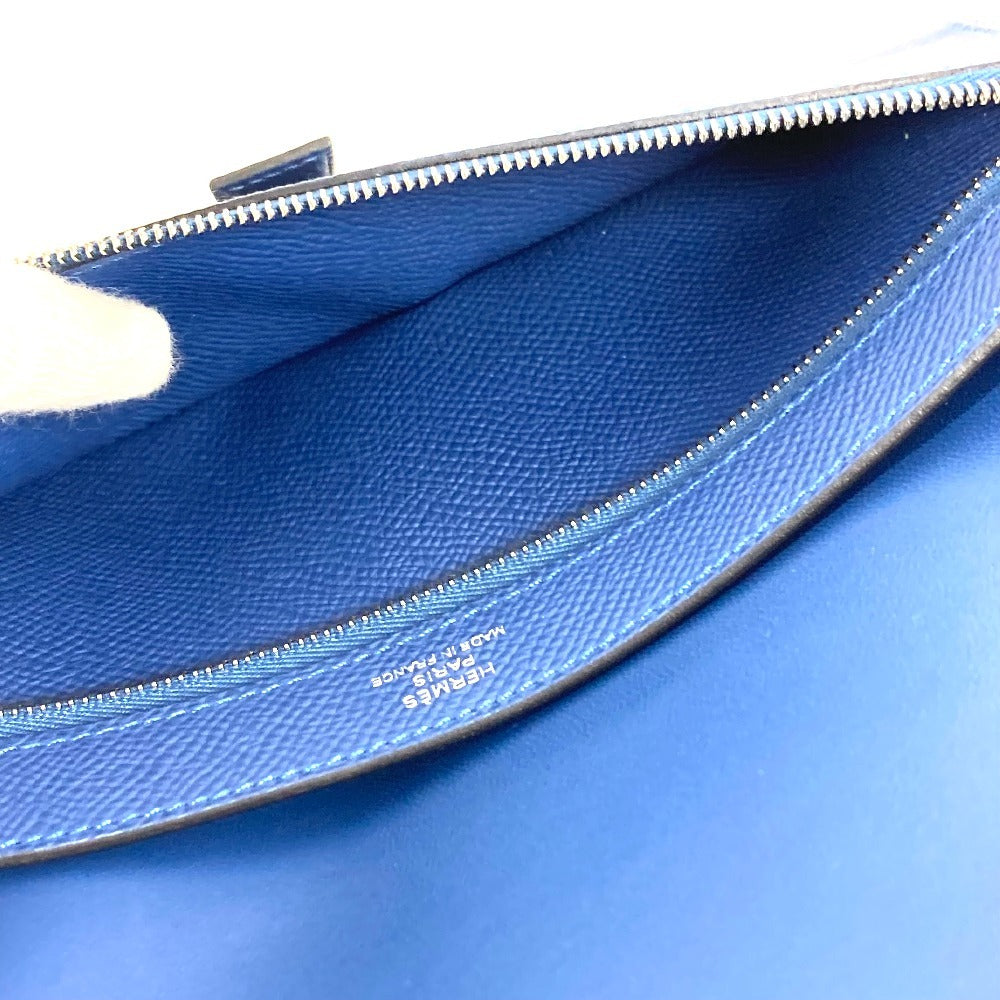 HERMES New H Passant Toutenman H Logo Long Wallet Clutch Bag Bag Long Wallet Epson Unisex Deep Blue