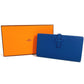 HERMES New H Passant Toutenman H Logo Long Wallet Clutch Bag Bag Long Wallet Epson Unisex Deep Blue