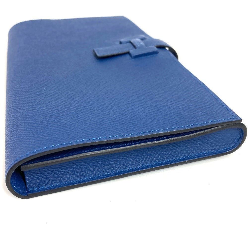 HERMES New H Passant Toutenman H Logo Long Wallet Clutch Bag Bag Long Wallet Epson Unisex Deep Blue