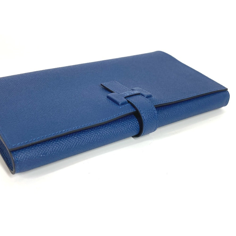 HERMES New H Passant Toutenman H Logo Long Wallet Clutch Bag Bag Long Wallet Epson Unisex Deep Blue