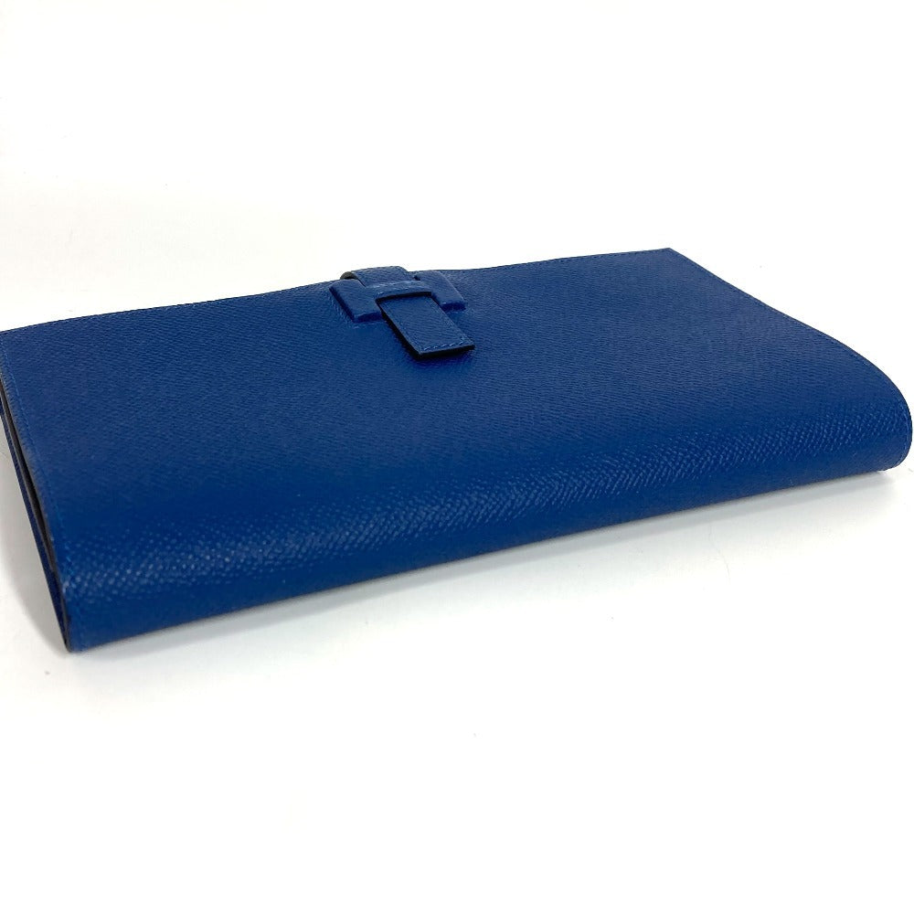 HERMES New H Passant Toutenman H Logo Long Wallet Clutch Bag Bag Long Wallet Epson Unisex Deep Blue