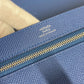 HERMES New H Passant Toutenman H Logo Long Wallet Clutch Bag Bag Long Wallet Epson Unisex Deep Blue