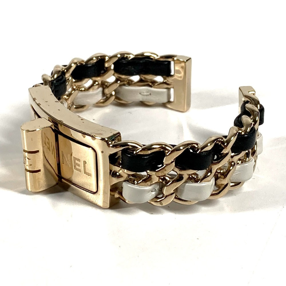 CHANEL B22A CC ロゴ ココマーク Wチェーン ブレスレット アクセサリー ジュエリー バングル メタル レディース ブラック