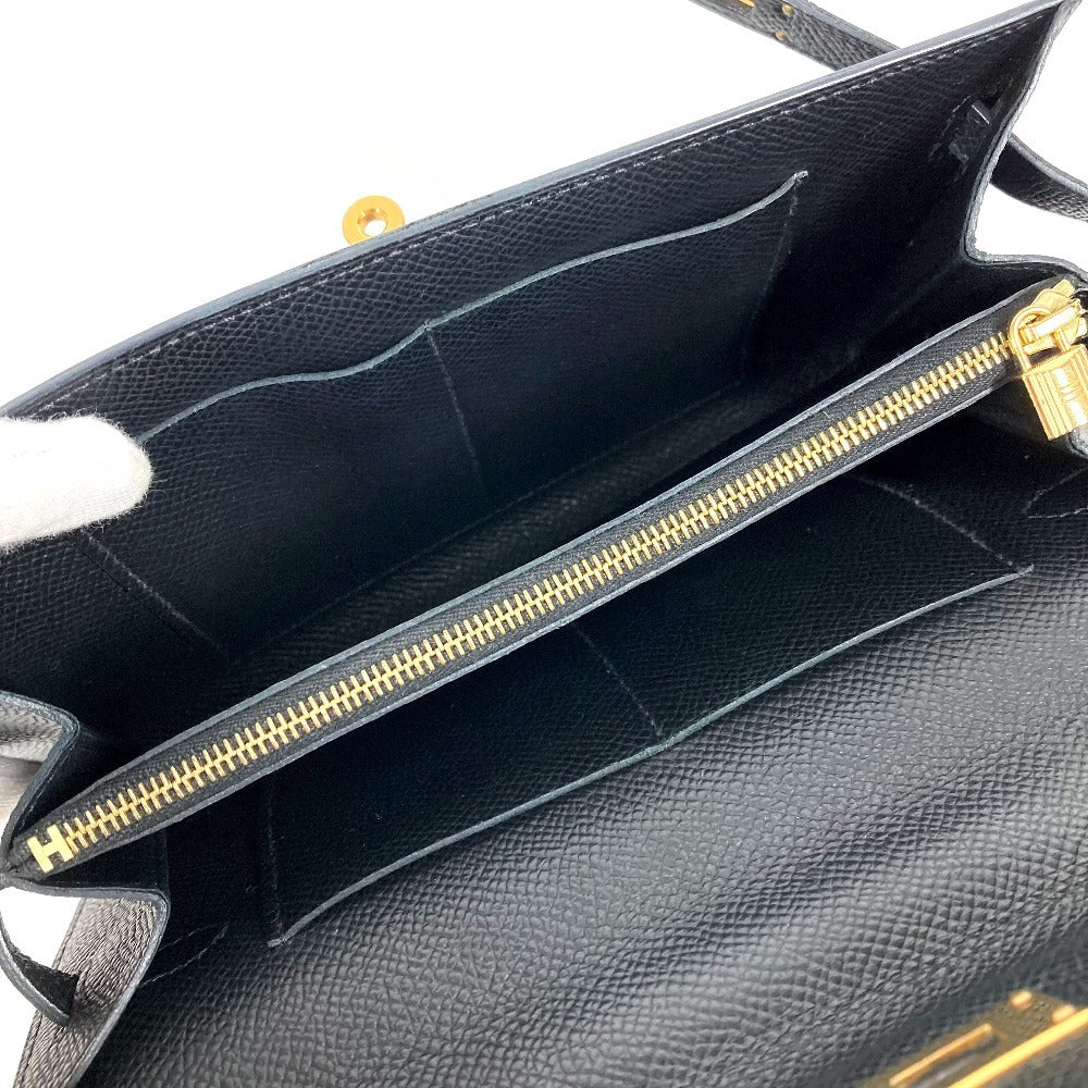 HERMES Shoulder Wallet Kelly Wallet Long To-Go Bag Shoulder Bag Pochette Long Wallet Epson Unisex Black
