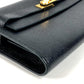 HERMES Shoulder Wallet Kelly Wallet Long To-Go Bag Shoulder Bag Pochette Long Wallet Epson Unisex Black