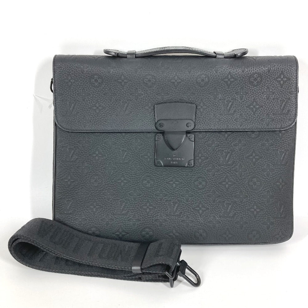 LOUIS VUITTON M20835 Monogram Taurillon S-Lock Briefcase, Business Bag, 2-Way Bag, Shoulder Bag, Handbag, Taurillon Leather, Unisex, Noir, Black