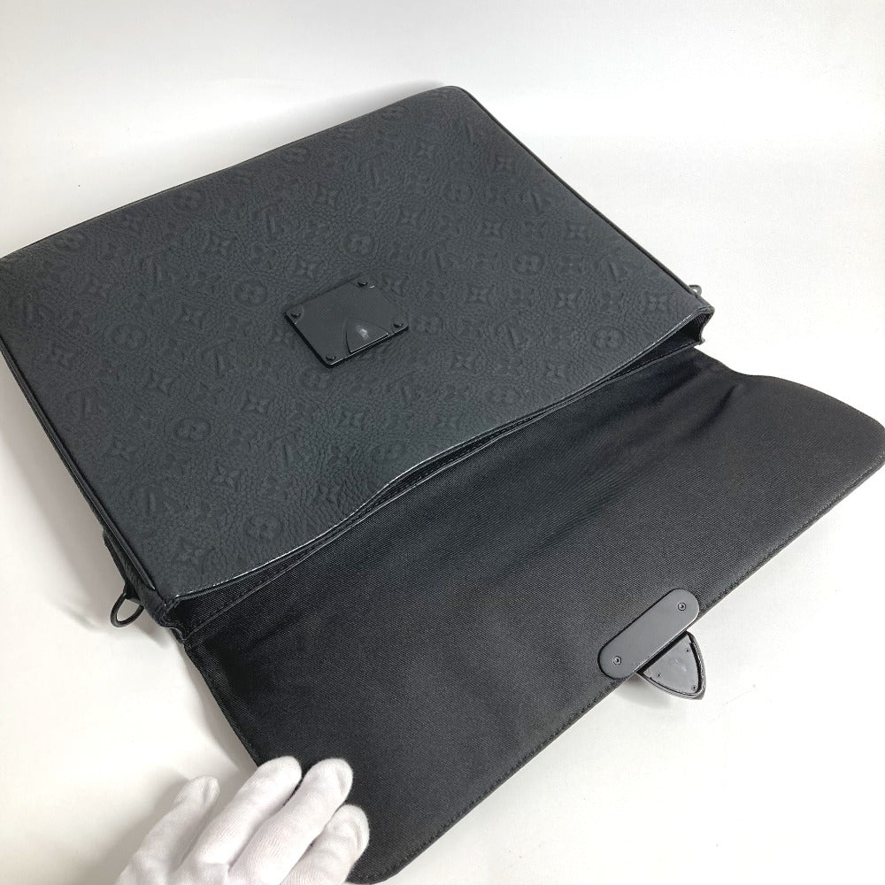 LOUIS VUITTON M20835 Monogram Taurillon S-Lock Briefcase, Business Bag, 2-Way Bag, Shoulder Bag, Handbag, Taurillon Leather, Unisex, Noir, Black