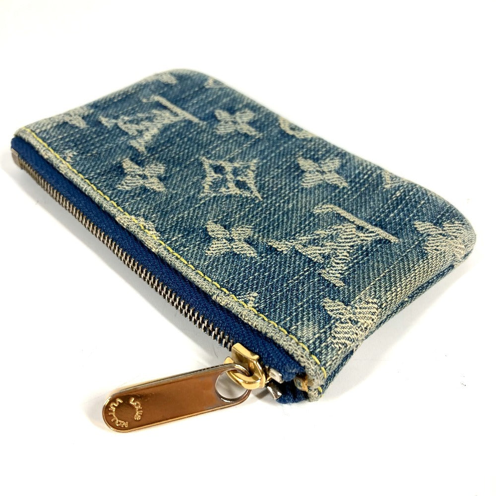 LOUIS VUITTON M95343 Monogram Denim Pochette Cle Wallet with Coin Purse and Key Ring, Monogram Denim, Unisex, Blue
