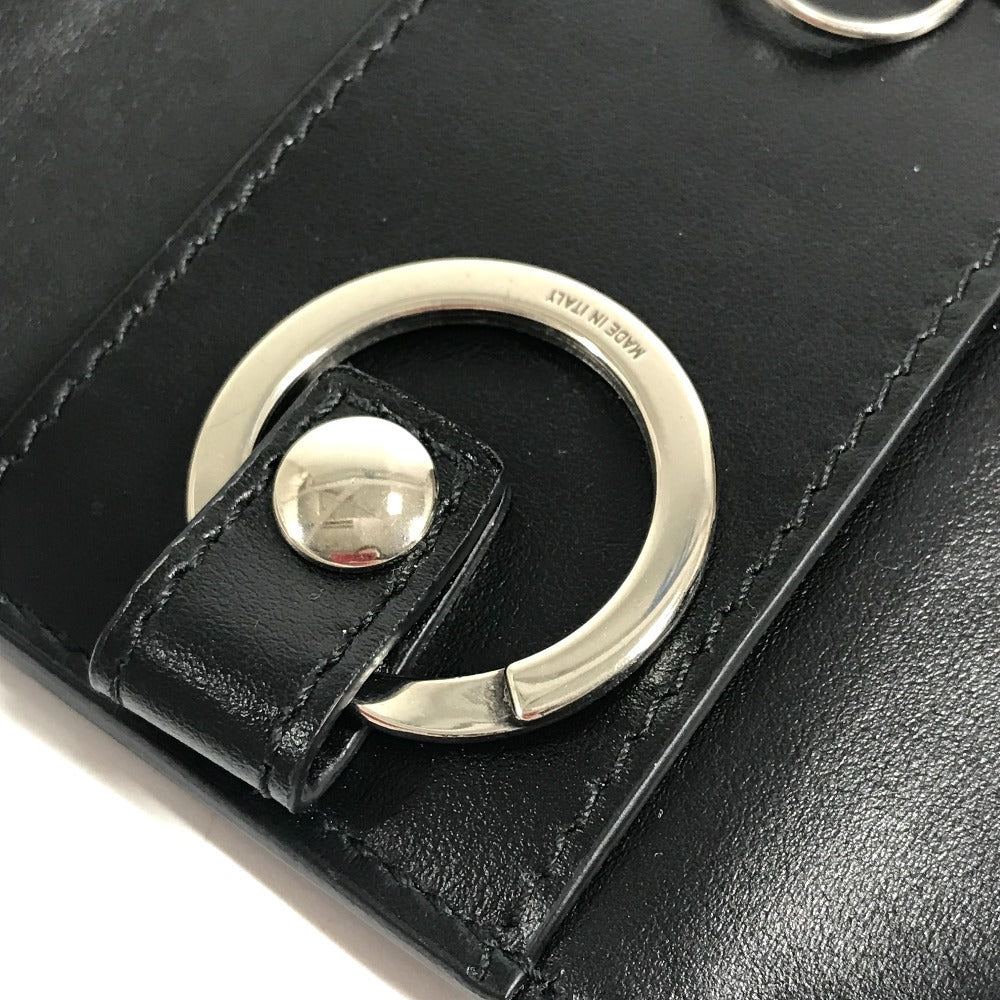 GUCCI 625565 GG Embossed Logo 6-Piece Key Case with Key Ring, Leather, Unisex, Black