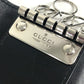 GUCCI 625565 GG Embossed Logo 6-Piece Key Case with Key Ring, Leather, Unisex, Black