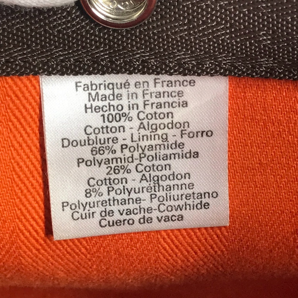 HERMES 斜め掛け サックドパンサージュ バケツ型 ばけつ型 ポーチ付き カバン ショルダーバッグ コットン ユニセックス オレンジ