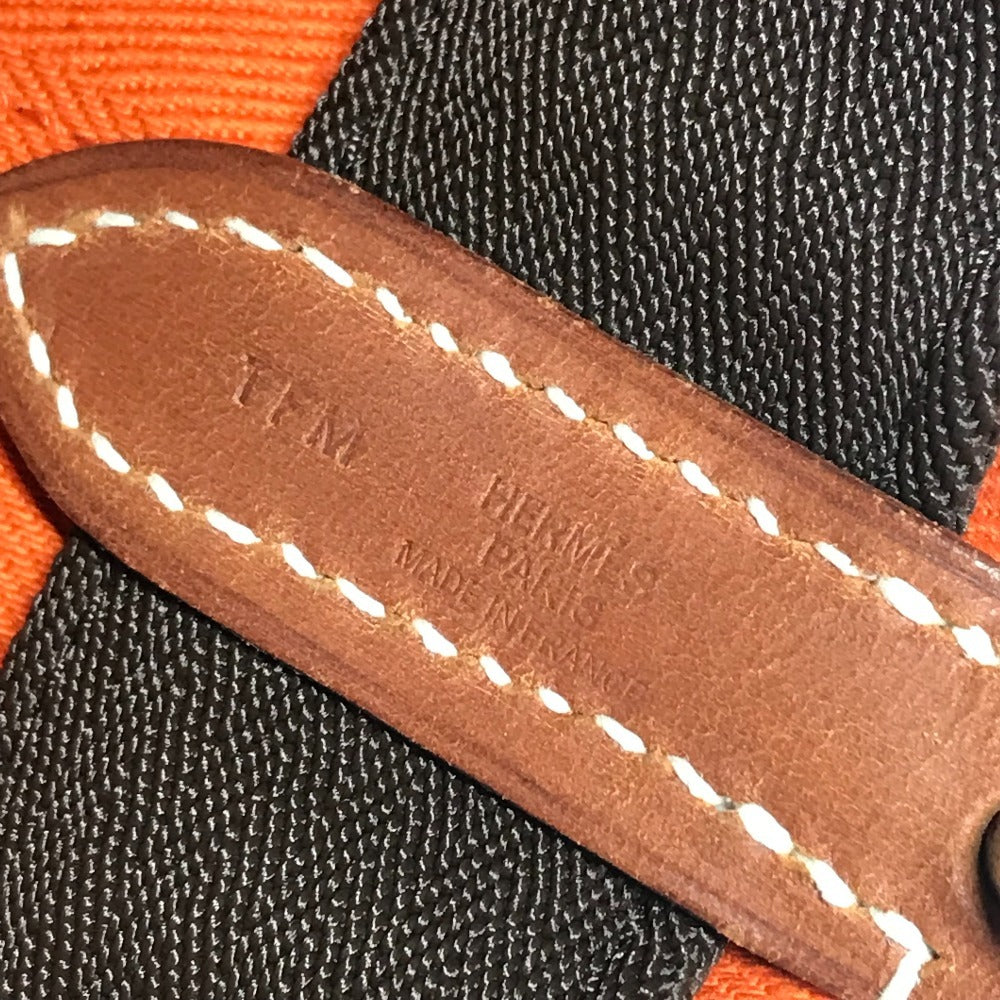 HERMES 斜め掛け サックドパンサージュ バケツ型 ばけつ型 ポーチ付き カバン ショルダーバッグ コットン ユニセックス オレンジ