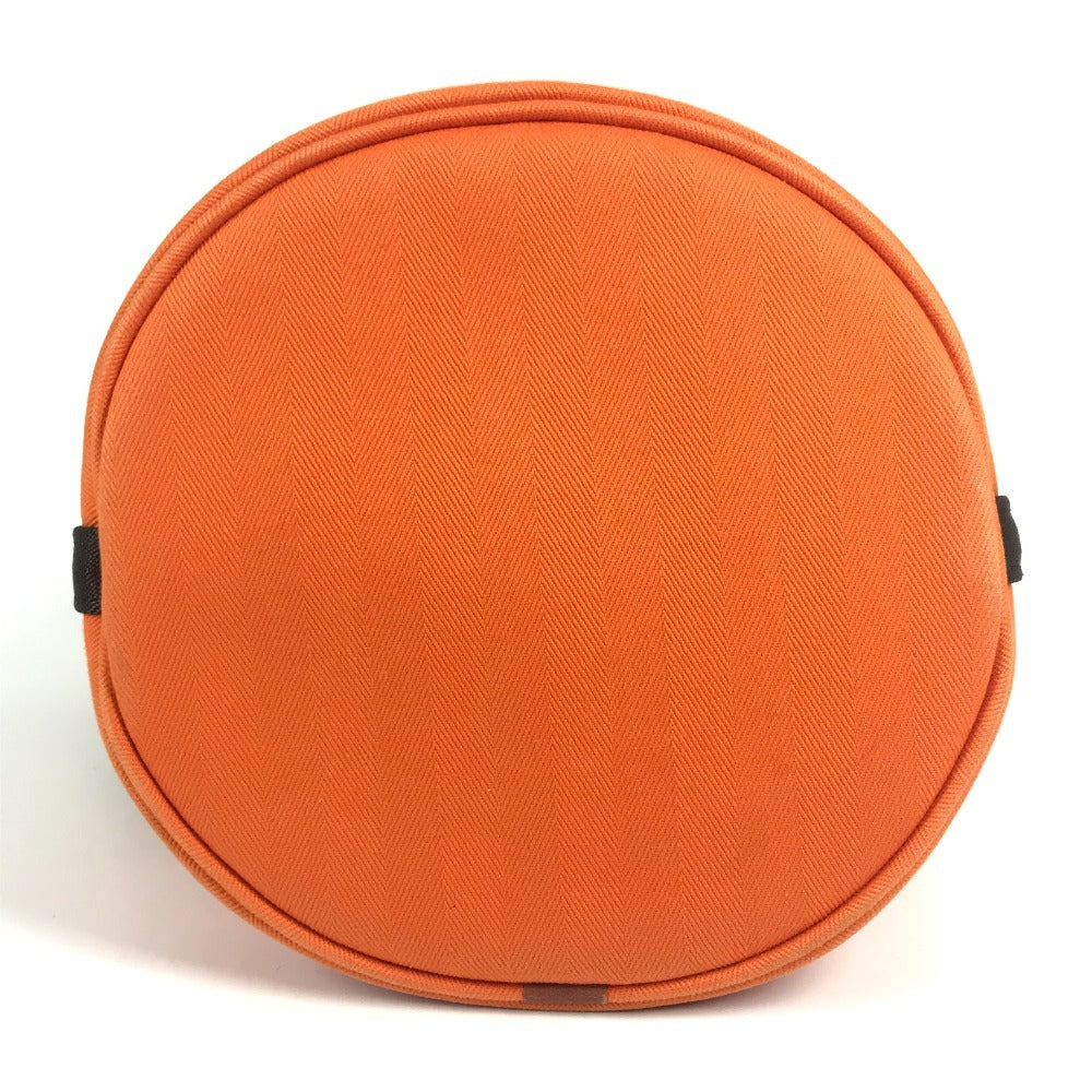 HERMES 斜め掛け サックドパンサージュ バケツ型 ばけつ型 ポーチ付き カバン ショルダーバッグ コットン ユニセックス オレンジ