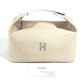 HERMES Bride a Black GM Bride a Black GM Bag Pouch Vanity Bag H Logo Handbag Cotton Unisex Beige