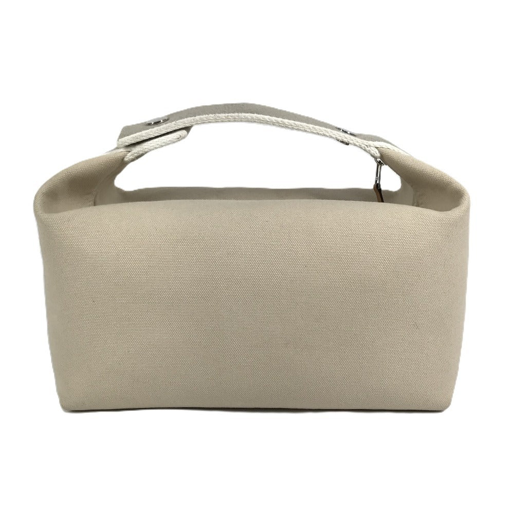 HERMES Bride a Black GM Bride a Black GM Bag Pouch Vanity Bag H Logo Handbag Cotton Unisex Beige