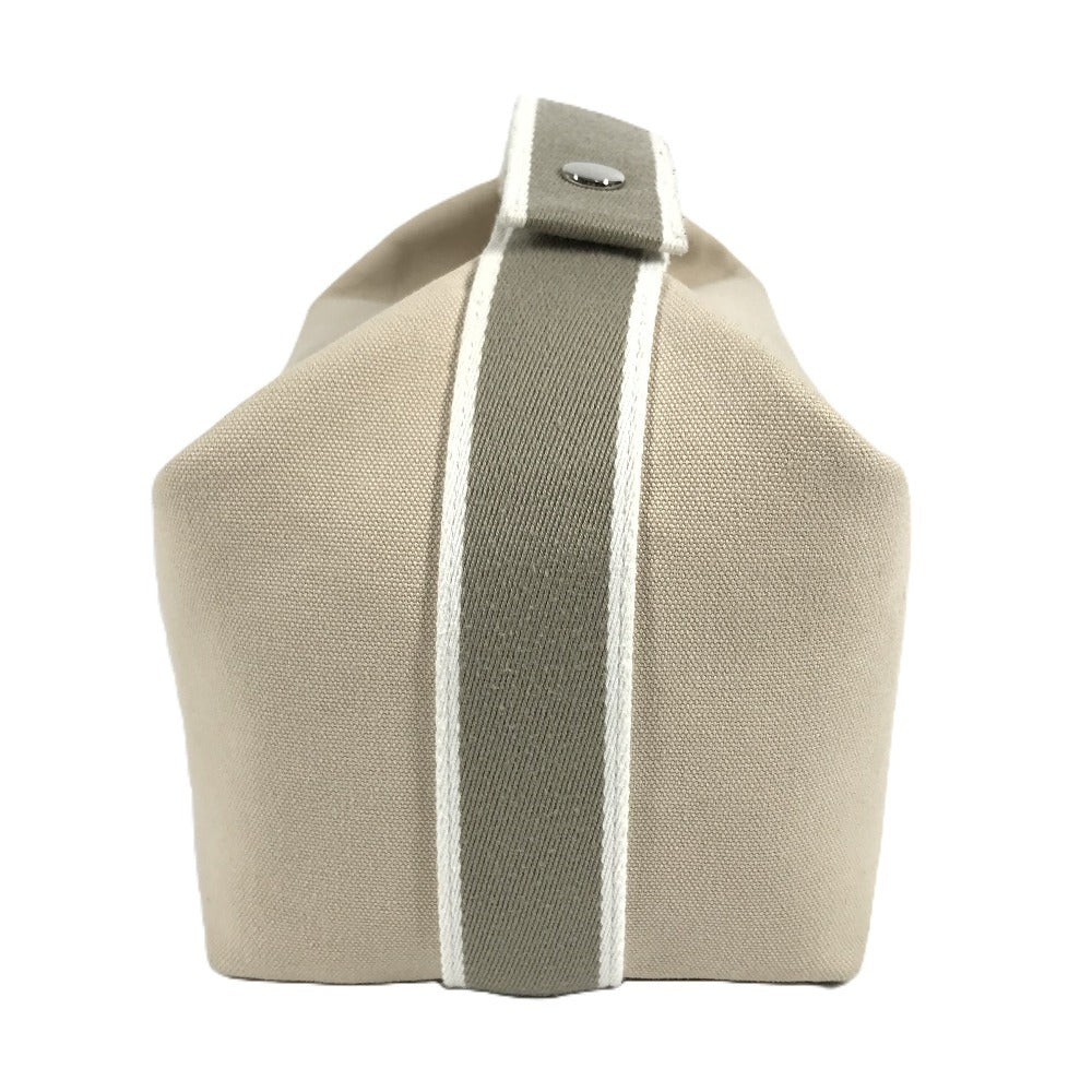 HERMES Bride a Black GM Bride a Black GM Bag Pouch Vanity Bag H Logo Handbag Cotton Unisex Beige
