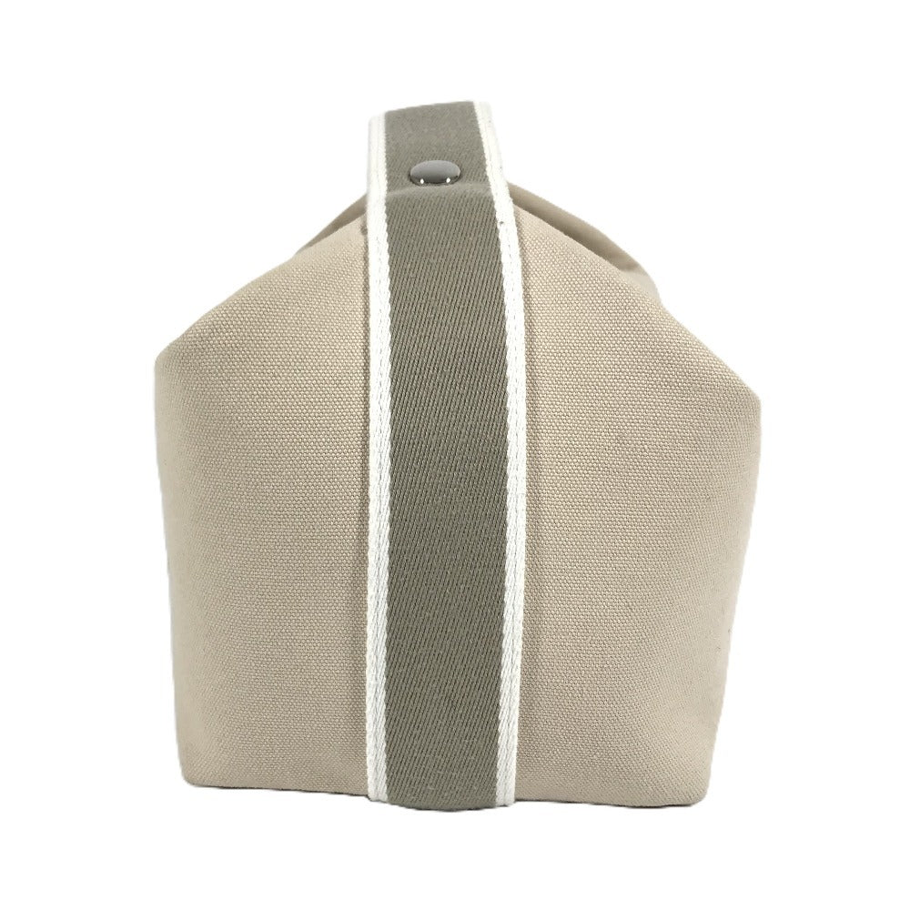 HERMES Bride a Black GM Bride a Black GM Bag Pouch Vanity Bag H Logo Handbag Cotton Unisex Beige