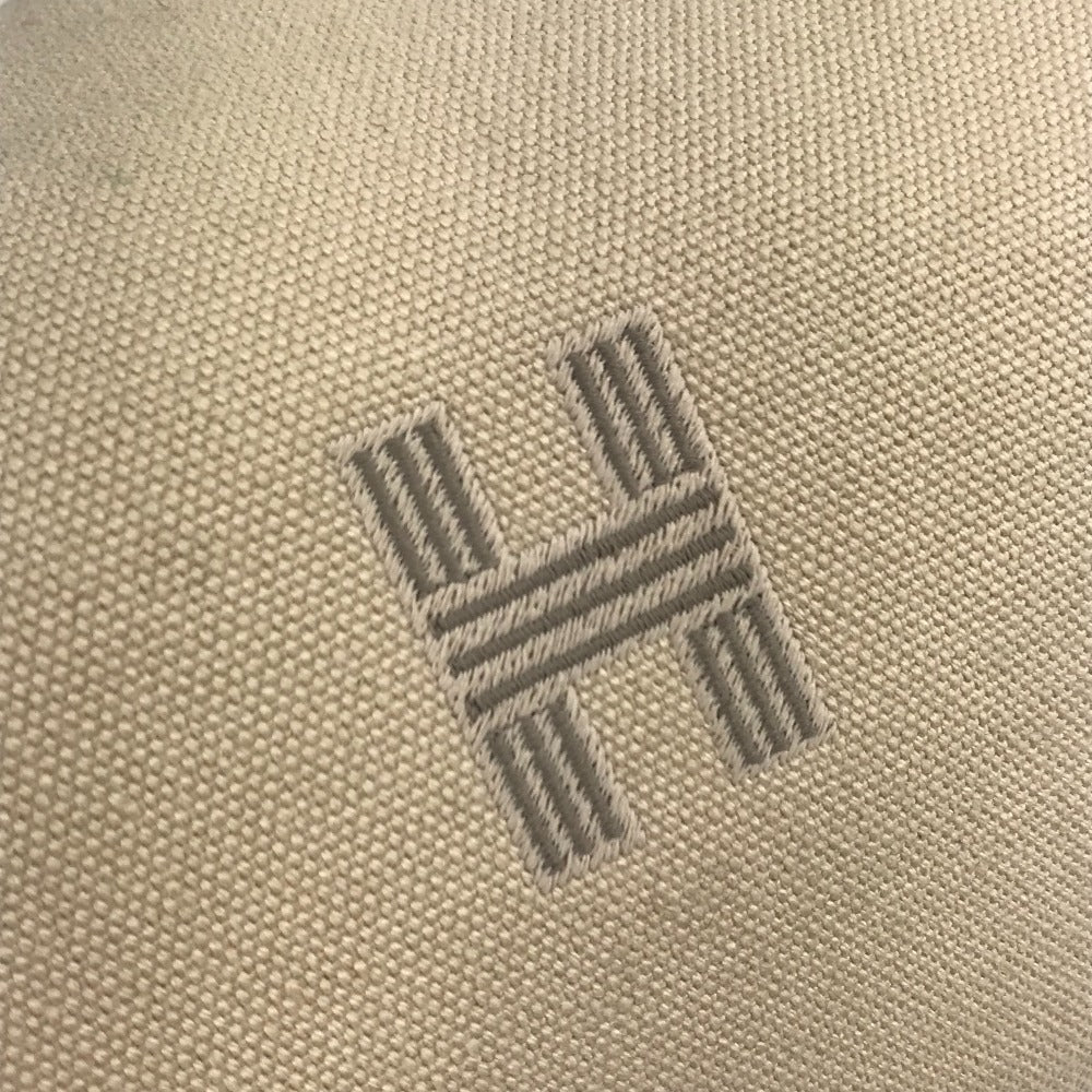 HERMES Bride a Black GM Bride a Black GM Bag Pouch Vanity Bag H Logo Handbag Cotton Unisex Beige