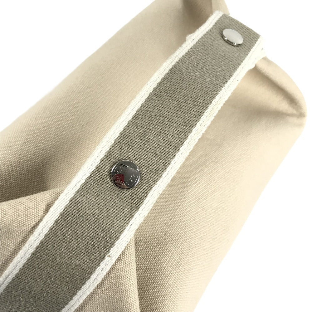 HERMES Bride a Black GM Bride a Black GM Bag Pouch Vanity Bag H Logo Handbag Cotton Unisex Beige