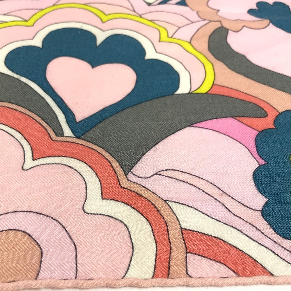 HERMES Faubourg Rainbow Carre Jean 140 Shawl/Stole/Scarf, Large, Unisex, Cashmere, Pink