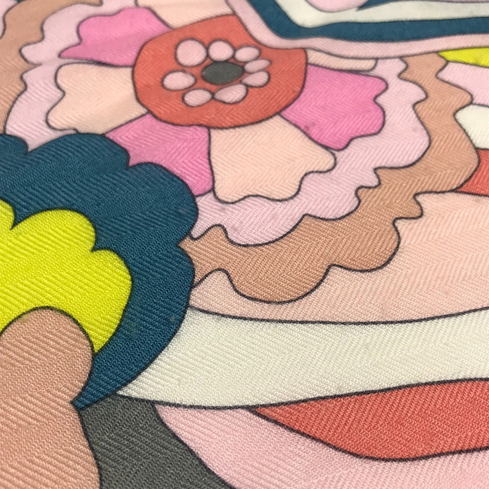 HERMES Faubourg Rainbow Carre Jean 140 Shawl/Stole/Scarf, Large, Unisex, Cashmere, Pink