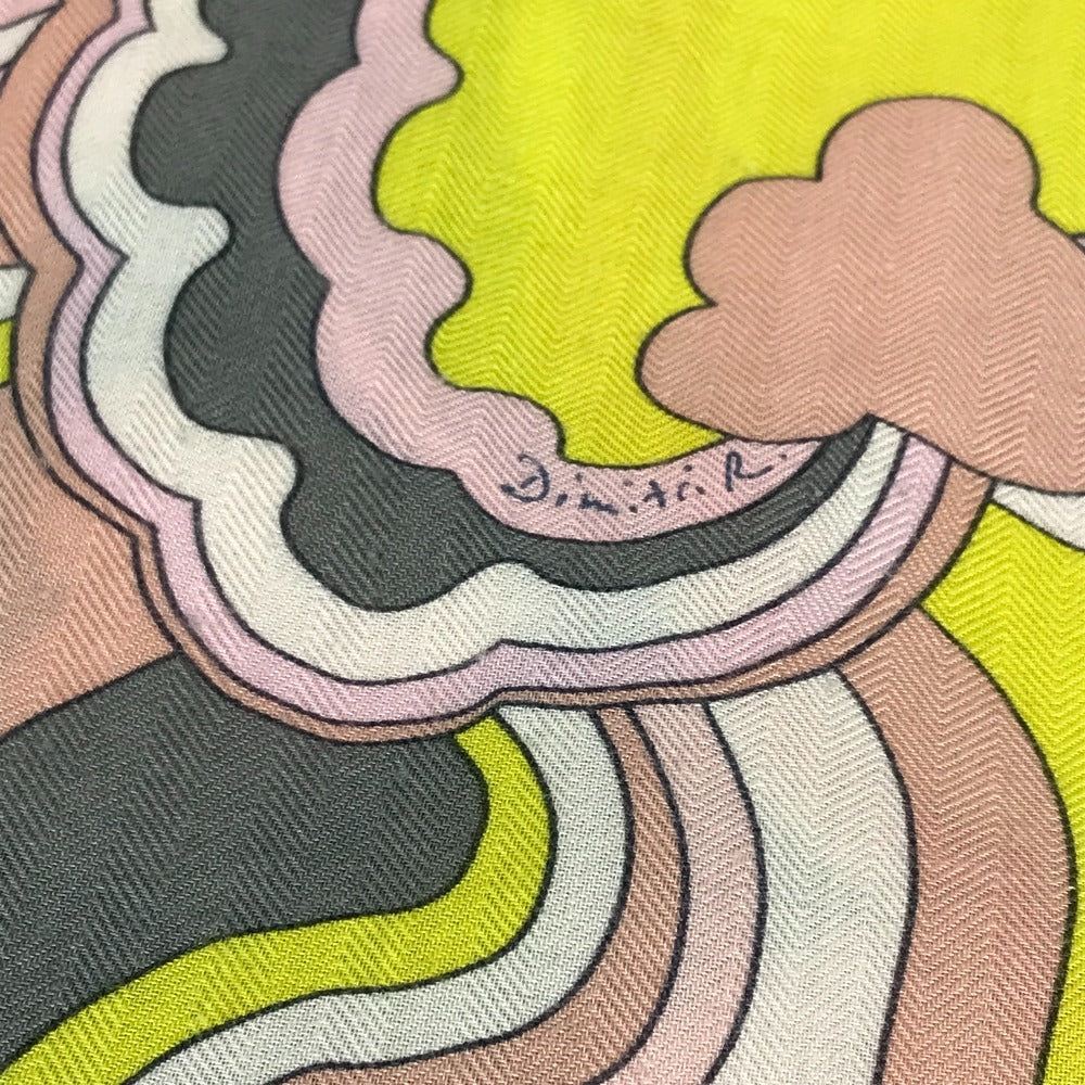 HERMES Faubourg Rainbow Carre Jean 140 Shawl/Stole/Scarf, Large, Unisex, Cashmere, Pink