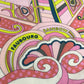 HERMES Faubourg Rainbow Carre Jean 140 Shawl/Stole/Scarf, Large, Unisex, Cashmere, Pink