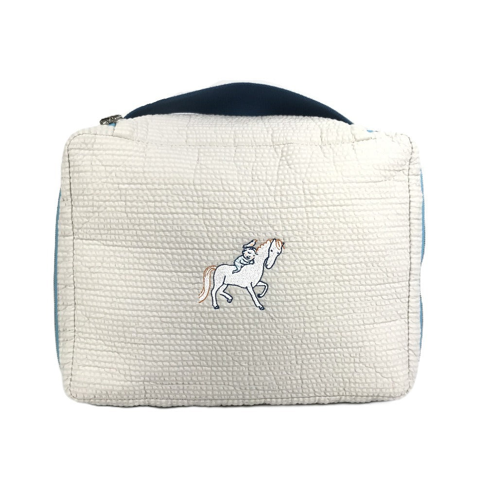 HERMES BABY To-Go MM Cabriole Multi-Pouch, Diaper Pouch, Cotton, Kids', Green Perle Blue