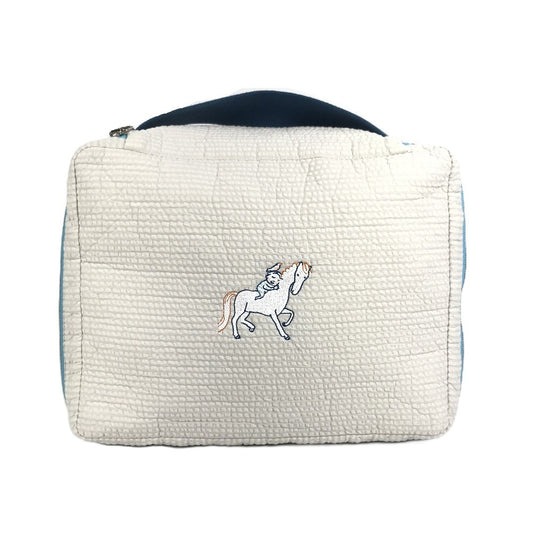 HERMES BABY To-Go MM Cabriole Multi-Pouch, Diaper Pouch, Cotton, Kids', Green Perle Blue