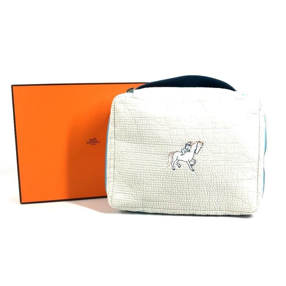 HERMES BABY To-Go MM Cabriole Multi-Pouch, Diaper Pouch, Cotton, Kids', Green Perle Blue
