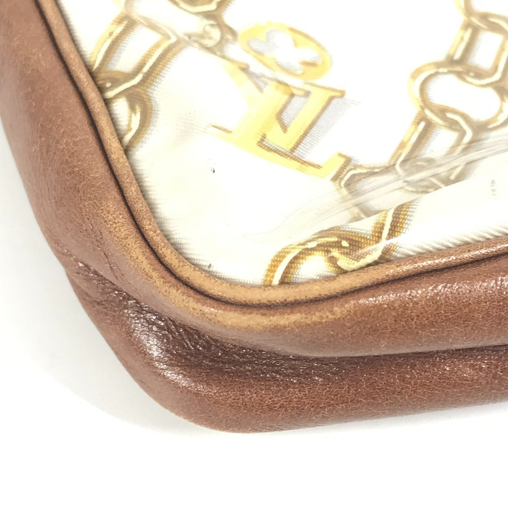 LOUIS VUITTON M95161 モノグラムチャーム ポシェットアクセソワール カバン ハンドバッグ アクセサリーポーチ チェーン柄 ショルダーバッグ ビニール/レザー レディース ホワイト