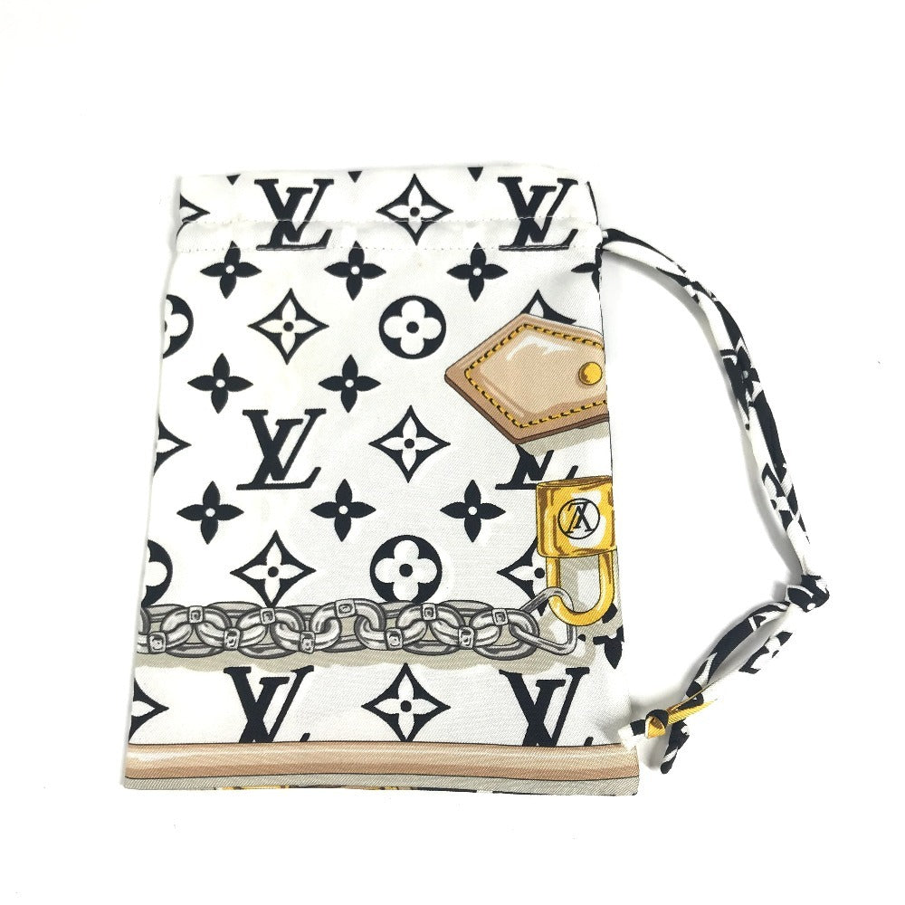 LOUIS VUITTON M76748 Monogram Maille Mask & Drawstring Pouch Set, Nylon, Unisex, Black
