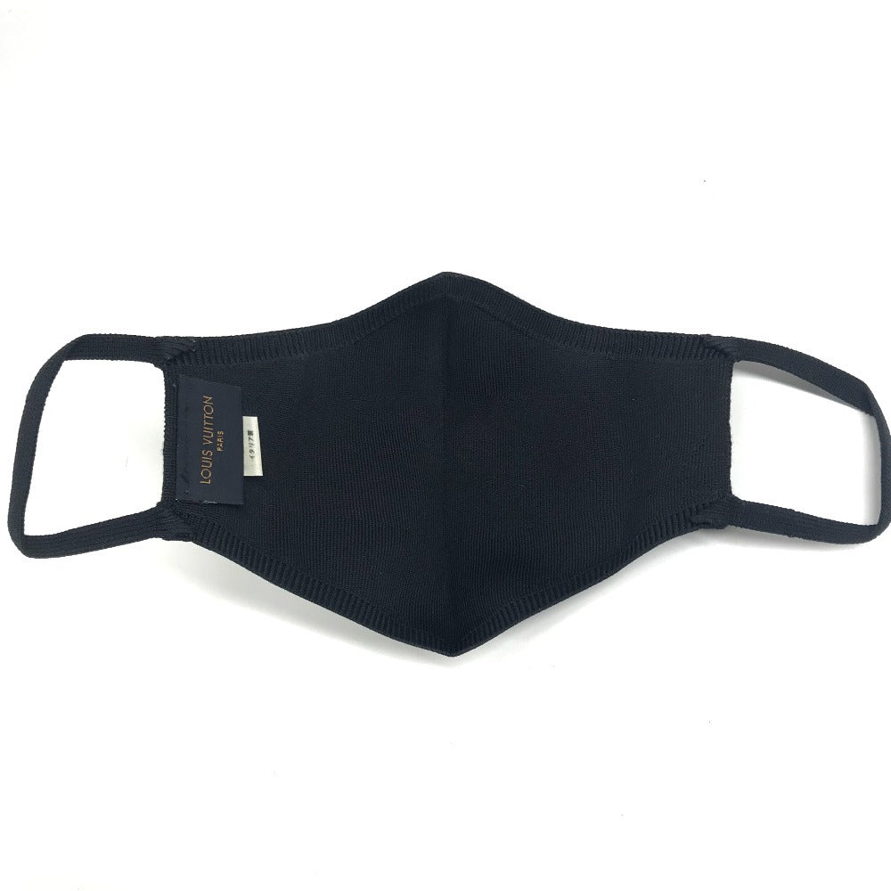 LOUIS VUITTON M76748 Monogram Maille Mask & Drawstring Pouch Set, Nylon, Unisex, Black