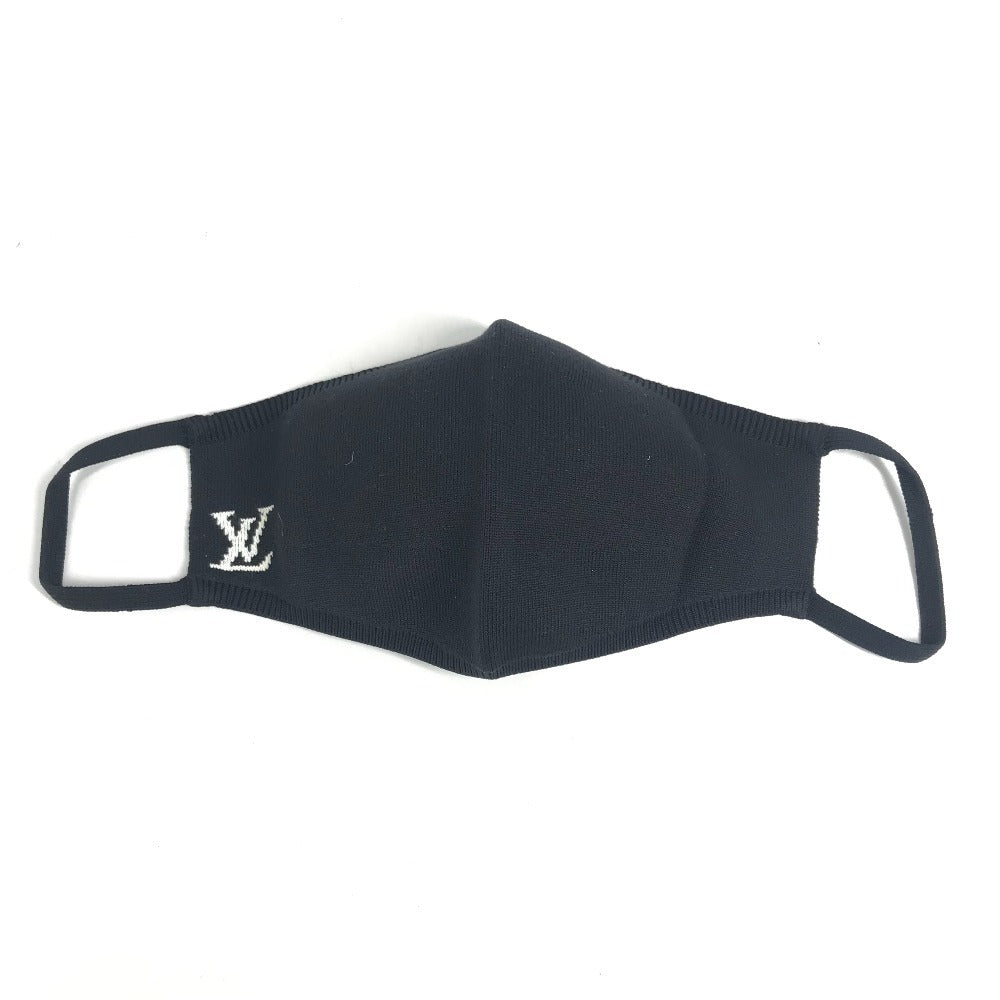 LOUIS VUITTON M76748 Monogram Maille Mask & Drawstring Pouch Set, Nylon, Unisex, Black