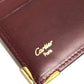 CARTIER Must Line Logo Billfold Compact Wallet, Leather Bi-fold Wallet, Women's, Wine Red