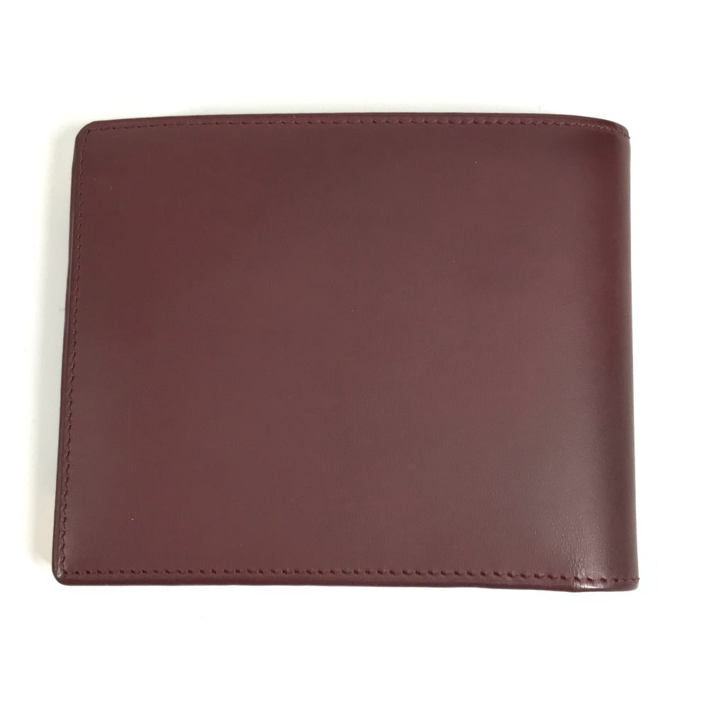 CARTIER Must Line Logo Billfold Compact Wallet, Leather Bi-fold Wallet, Women's, Wine Red