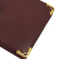 CARTIER Must Line Logo Billfold Compact Wallet, Leather Bi-fold Wallet, Women's, Wine Red