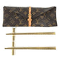 LOUIS VUITTON GI0736 モノグラム チョップスティック エテュイ・4バゲット 箸2膳 箸置き2個 ポーチセット 雑貨 メタル ユニセックス ブラウン