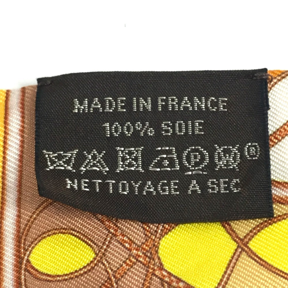 HERMES Horse Print Twilly Silk Scarf for Women in Orange