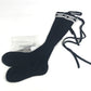 Dior Ribbon Logo Knee-High Socks, Two-Tone Cotton, Women's, Black