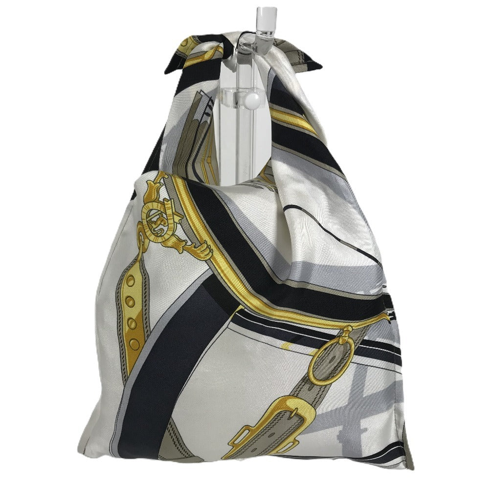 HERMES Petit H Furoshiki PM Pouch/Bag/Handbag in Silk, White, for Women