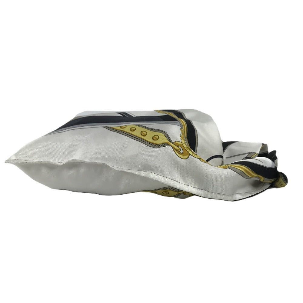 HERMES Petit H Furoshiki PM Pouch/Bag/Handbag in Silk, White, for Women