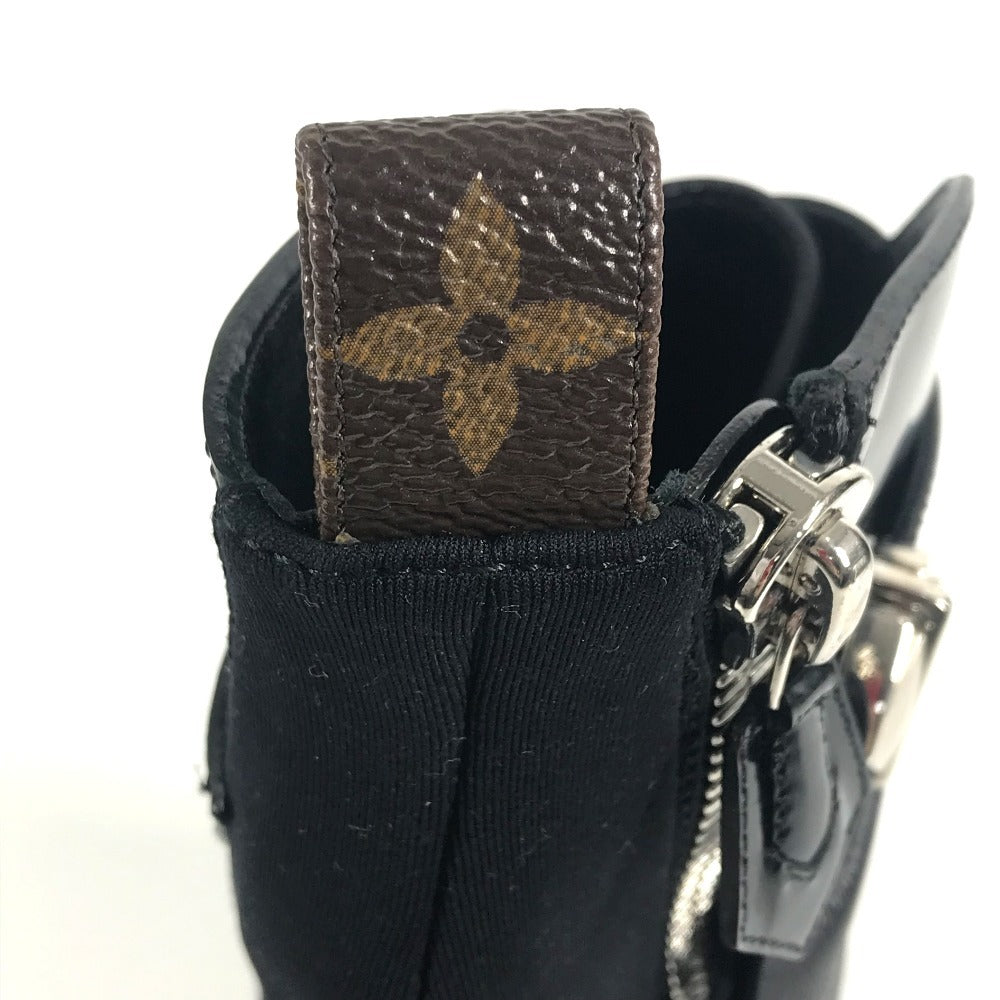 รองเท้าบูทสั้น LOUIS VUITTON ลายโมโนแกรม แต่งระบาย รองเท้าบูท หนัง สำหรับผู้หญิง สีดำ