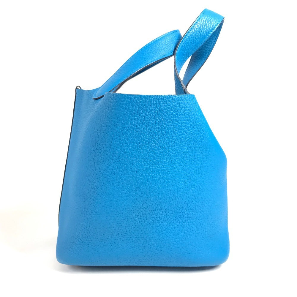 HERMES PicotinLock PM PicotinLock PM Bag Tote Bag Hand Bag Taurillon Clemence Blue Frida blue/SilverHardware Used