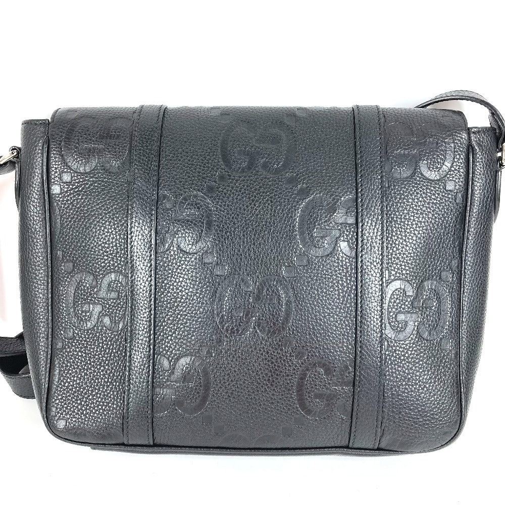 GUCCI 760234 GG JUMBO MD Jumbo GG Medium Messenger Bag, Crossbody Shoulder Bag, Leather, Unisex, Black